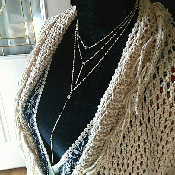 3 Layer Dainty Choker Necklace in Gold - Picture 2 of 6